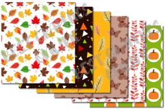 Fall digital paper pack Autumn pattern paper kit Background Product Image 2