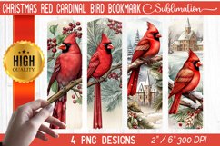 Christmas Red Cardinal Bird town bookmark Design Product Image 1