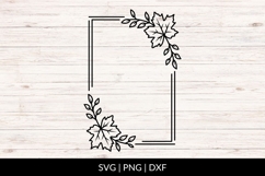 Hand Drawn Fall Leaves Rectangle Frame SVG Product Image 1