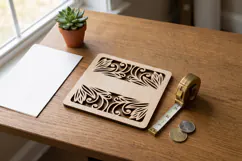 Personalized Coaster SVG | Laser Cut Split Drink Mat Product Image 1