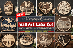 34 Decorative Wall Art Laser Cut SVG Bundle, Wall Art Laser Product Image 1