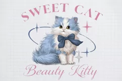 Vintage Cat Sweet Cat Beauty Kitty PNG Sublimation Product Image 1