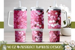 Pink Confetti Tumbler PNG, Glitter 40 Oz Tumbler Sublimation Product Image 1