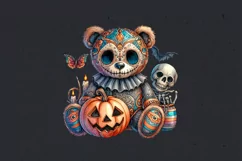 Watercolor Halloween Spooky Bear PNG sublimation Product Image 5