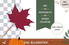 Red Maple leaf Illustration, Maple PNG, Autumn Print Product Image 1