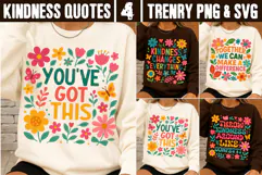 Kindness Quotes SVG Floral Positive Saying PNG Product Image 1