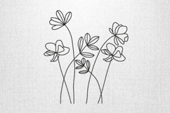 Minimalist Line Art Flower Bouquet Embroidery Design Product Image 1