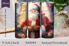 Santa Claus Tumbler Wrap, Santa Claus Sublimation Design Product Image 1