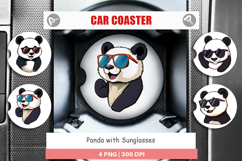 Car Coaster Cool Panda Product Image 1