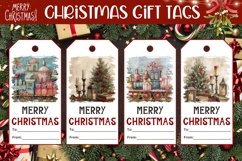 Cozy Christmas Gift Tags, Cute Christmas Train Gift Tag Product Image 1
