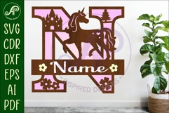 Unicorn Capital Monogram Letter name sign N SVG Product Image 1