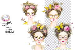 Girl, Mixed Media, Ephemera, PNG, Clipart Product Image 1