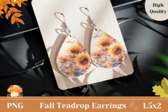 Watercolor Sunflower Earrings Design, Flowers Earrings Product Image 1
