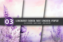 Lavender Floral Soft Digital Paper Product Image 1