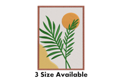 Tropical Leaf &amp; Sun Machine Applique Embroidery Design Product Image 1