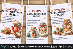 Mom &amp; Grandma Christmas Recipe Kitchen Towel PNG, Mother PNG Product Image 1
