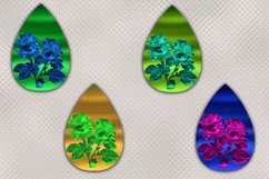 Hanging Earrings with Roses I 12 Earrings Designs, PNG Product Image 2