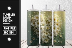 Heart flower Tumbler Wrap | Sublimation | 20 oz Skinny Product Image 1