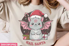 Hail Santa PNG, Cute Baphomet Sublimation PNG Product Image 1