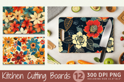 Batik Flowers Garden Cutting Boards sublimation Design Product Image 1