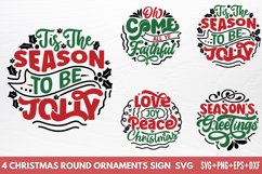Christmas Round Ornaments Sign SVG Product Image 1