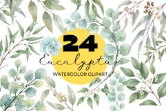 Watercolor Eucalyptus Clipart Product Image 1