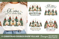 4 Christian Christmas Church Shirt PNG, 4 Gingerbread Church Product Image 1
