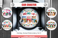 Holiday Animal Embroidery Car Coaster Product Image 1