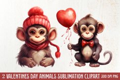 Valentines Day Animals Clipart, Valentines Couple Product Image 2