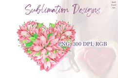 Heart floral Sublimation, PNG Product Image 1