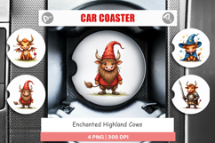 Enchanted Highland Cow Car Coaster Product Image 1