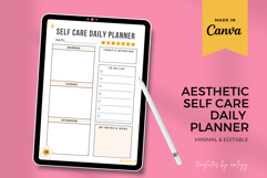 Aesthetic Self-Care Daily Planner Canva Template | Minimal Product Image 2