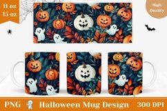 Halloween Mug Wrap, Halloween Print, Ghost Sublimation PNG Product Image 1