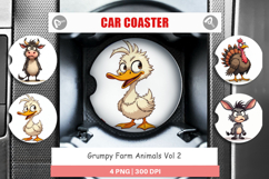 Car Coaster Grumpy Farm Animals Product Image 1