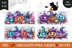 Colorful Halloween Pumpkins Mug PNG, Funny Halloween Mug Product Image 1