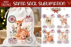 Cartoon Christmas Deer Santa Sack, Christmas Santa Sack PNG Product Image 1