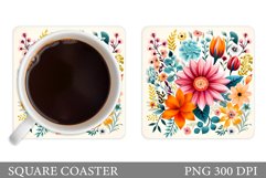 Flowers Coaster Design. Flowers Coaster Sublimation Product Image 1