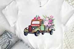 Watercolor Vintage Truck PNG Clipart Product Image 2