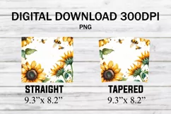 Watercolor Sunflower Bee 20 oz Tumbler Design Product Image 2