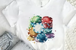 Watercolor Casino Chips PNG Clipart Product Image 2
