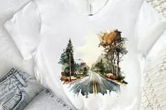 Watercolor Road Street Highway PNG Clipart Product Image 2