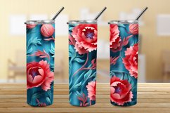 3D Carnations Flowers Tumbler Wrap, 3d Tumbler Wrap Product Image 3