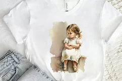 Watercolor Little Girls PNG Clipart Product Image 2