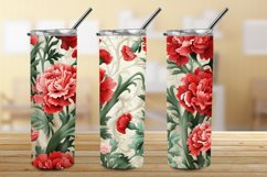 3D Carnations Flowers Tumbler Wrap, 3d Tumbler Wrap Product Image 3
