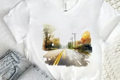 Watercolor Road Street Highway PNG Clipart Product Image 2