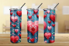 3D Heart Floral Tumbler Wrap, 3D Embroidered Heart Tumbler Product Image 3