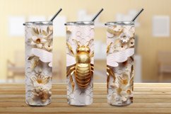3D Bee Honeycomb 20 oz Skinny Tumbler Sublimation Design Product Image 3