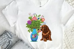 Watercolor Dog Floral PNG Clipart Product Image 2