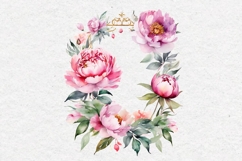 Watercolor Peonies Frame, PNG Product Image 2