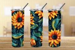 3D Sunflowers 20 oz Skinny Tumbler Sublimation Design Product Image 3
